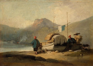 George Chinnery - Chinese Scene Boats by Lake.webp