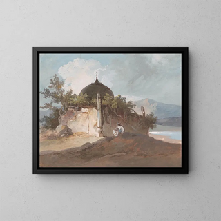 George Chinnery - Figure Seated by an Indian Temple.webp