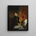 portret van een man die gitaar speelt - George Chinnery — ingelijst kunstwerk aan de muur