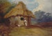 van een schilderij van het zuiden van India met een krijger voor zijn hut - George Chinnery — weergave van het kunstwerk