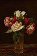 Natuurstudie met rozen en fuchsia - George Cochran Lambdin — weergave van het kunstwerk