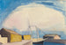 Zeilboot, houten zeiljacht en kades - George Copeland Ault — weergave van het kunstwerk