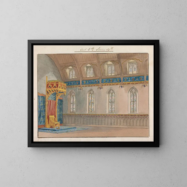 decor voor de voorstelling van Richard II van Charles Kean in het Princess's Theatre op 12 maart 1857, acte 5, scène 4 - George Cressal Ellis — ingelijst kunstwerk aan de muur