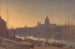 Sint Paulus vanaf Southwark bij zonsondergang - George Fennell Robson — weergave van het kunstwerk