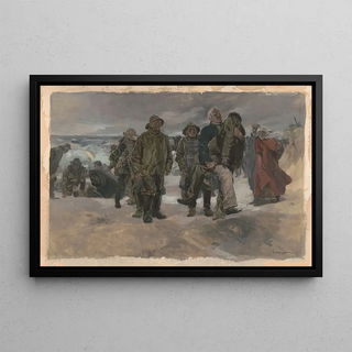 George Hand Wright - The Captain started up the dune with the bedraggled body of the unconscious man.webp