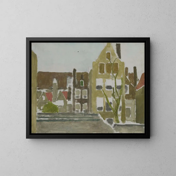van een groep huizen - George Hendrik Breitner — ingelijst kunstwerk aan de muur