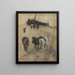 Horses on the beach, in the background a barge and fishermen - George Hendrik Breitner — framed artwork on a wall