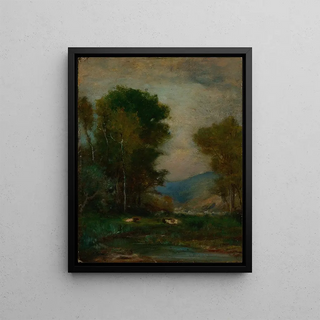 George Inness - Cows By A Stream.webp
