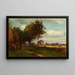Landscape Painting with Livestock - George Inness — framed artwork on a wall