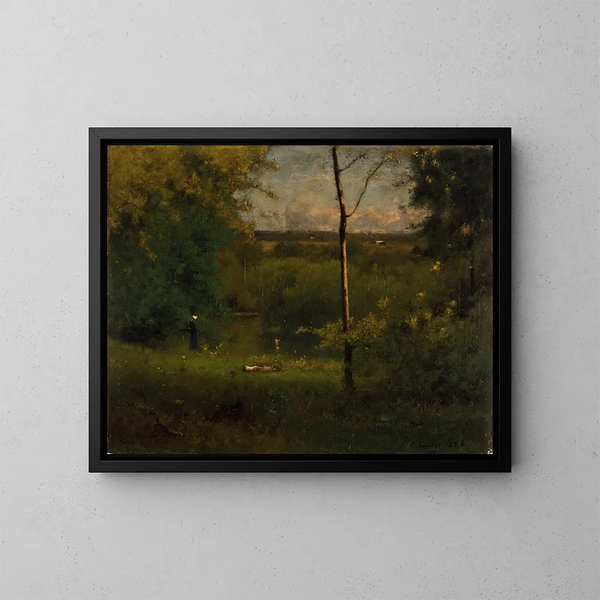 Uitzicht op de rivier - George Inness — ingelijst kunstwerk aan de muur