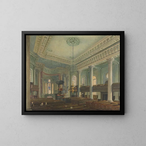 Kerk van Saint-Paul in Deptford - George Johann Scharf — ingelijst kunstwerk aan de muur