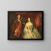 van een man en een vrouw, waarschijnlijk van de verdwenen familie van Little Park House, Wickham, Hampshire - George Knapton — ingelijst kunstwerk aan de muur