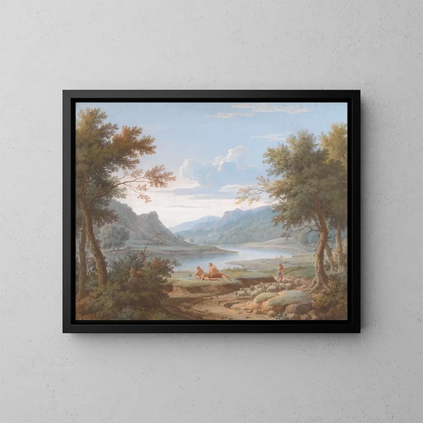 Een Arcadisch landschap - George Lambert — ingelijst kunstwerk aan de muur
