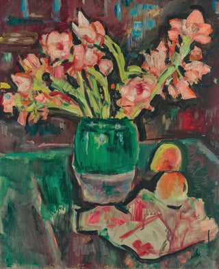 George Leslie Hunter - Gladioli in a green vase.webp
