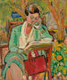 Vrouw lezend - George Leslie Hunter — weergave van het kunstwerk
