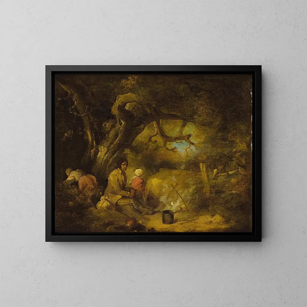 Kampement van zigeuners - George Morland — ingelijst kunstwerk aan de muur