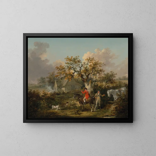 Jacht op fazanten - George Morland — ingelijst kunstwerk aan de muur