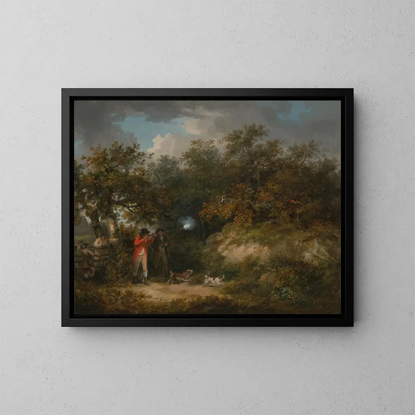 Jacht op de fazant - George Morland — ingelijst kunstwerk aan de muur