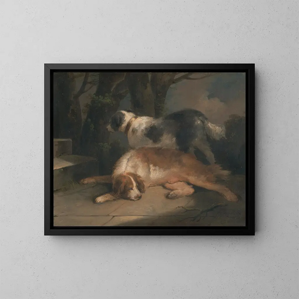Les setters - George Morland — ingelijst kunstwerk aan de muur