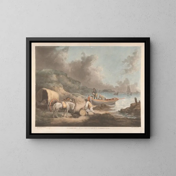 Contrebandiers - George Morland — ingelijst kunstwerk aan de muur