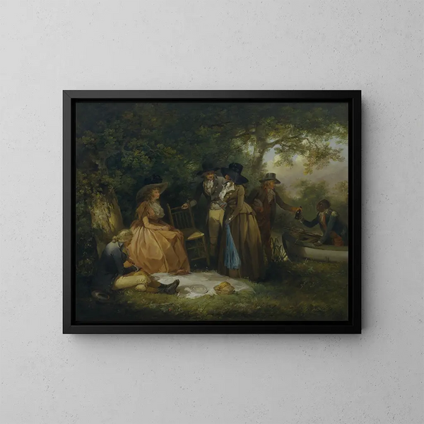 Het vissermaal - George Morland — ingelijst kunstwerk aan de muur