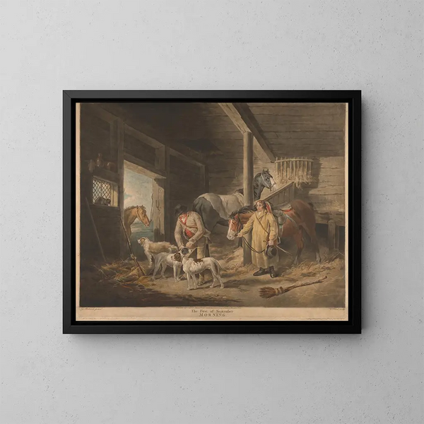 De eerste ochtend van september - George Morland — ingelijst kunstwerk aan de muur