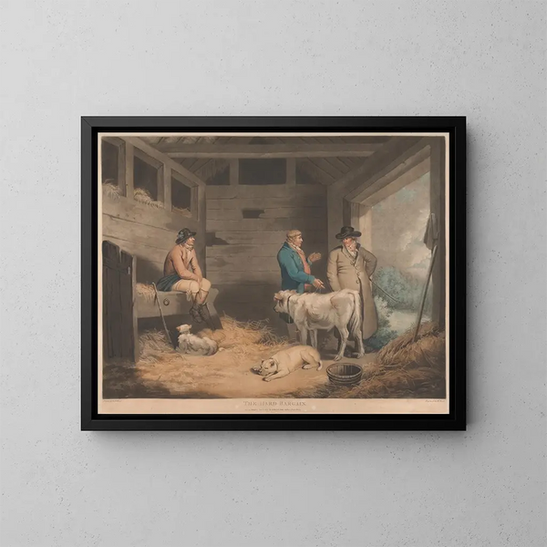 De Moeilijke Markt - George Morland — ingelijst kunstwerk aan de muur