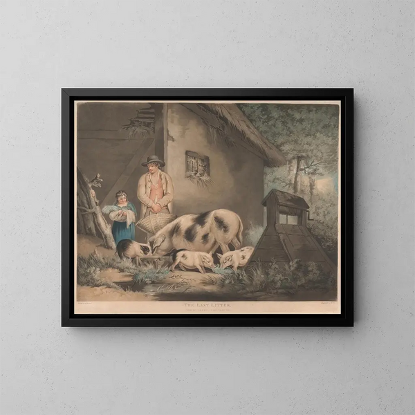La dernière portée - George Morland — ingelijst kunstwerk aan de muur