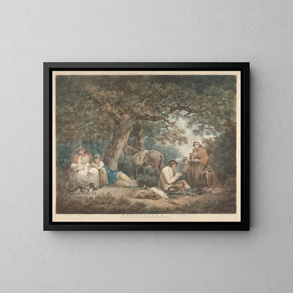 Reisigers - George Morland — ingelijst kunstwerk aan de muur