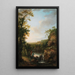 River landscape painting with fisherman - George Mullins — framed artwork on a wall