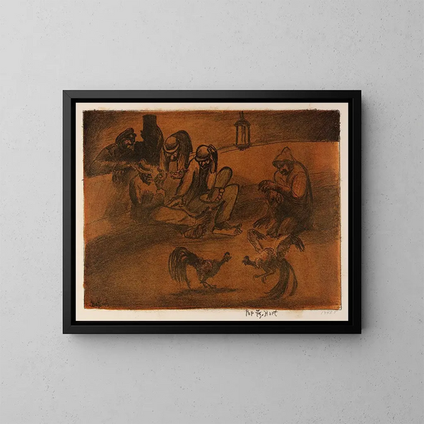 De Spelers - George Overbury Hart — ingelijst kunstwerk aan de muur