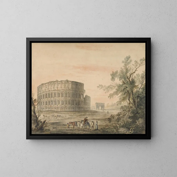 Romeinse Colosseum met boog links - George Robertson — ingelijst kunstwerk aan de muur