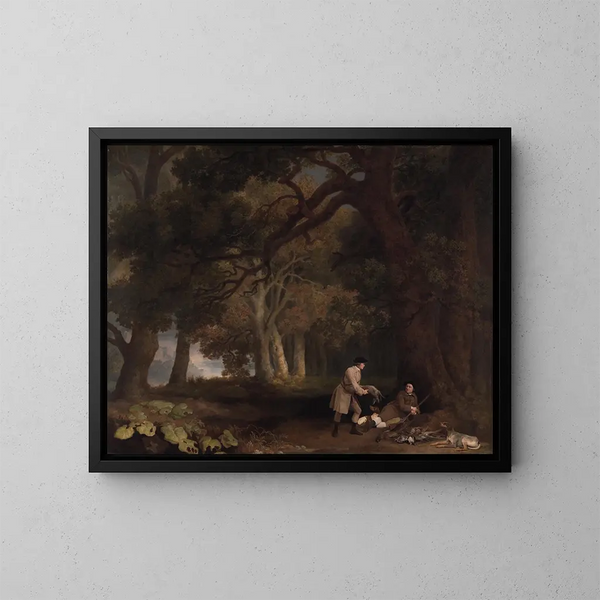 Een rust na de jacht - George Stubbs — ingelijst kunstwerk aan de muur