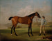 Molly Longlegs met haar jockey - George Stubbs — weergave van het kunstwerk