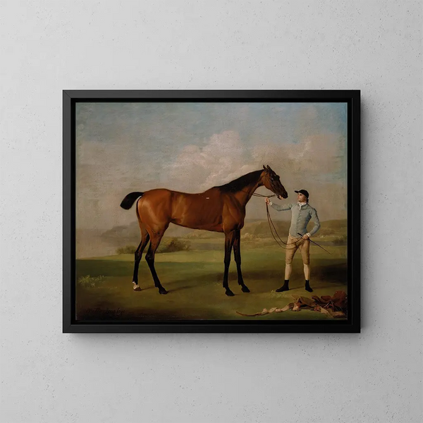Molly Longlegs met haar jockey - George Stubbs — ingelijst kunstwerk aan de muur
