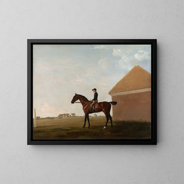 renbaan met jockey in Newmarket - George Stubbs — ingelijst kunstwerk aan de muur