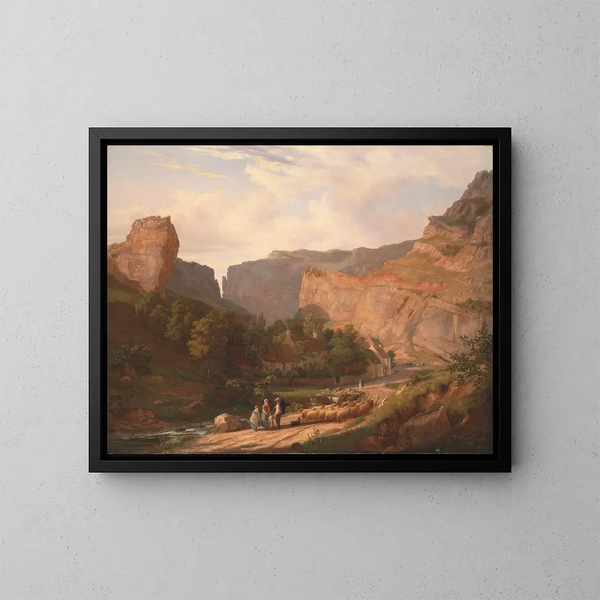 Een uitzicht op de Cheddar-kloof - George Vincent — ingelijst kunstwerk aan de muur