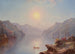 Landschap met rivier bij zonsopgang - George W Waters — weergave van het kunstwerk