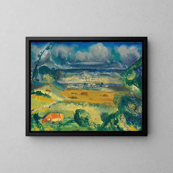 Wolken en weide - George Wesley Bellows — ingelijst kunstwerk aan de muur