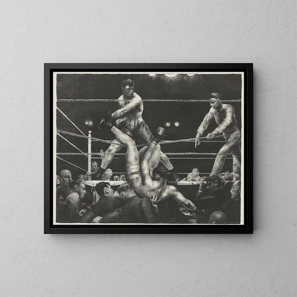 Dempsey en Firpo - George Wesley Bellows — ingelijst kunstwerk aan de muur