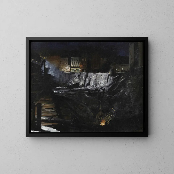 Nachtelijke opgraving - George Wesley Bellows — ingelijst kunstwerk aan de muur