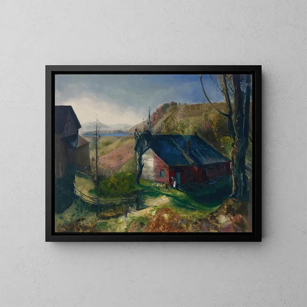 Bergboerderij - George Wesley Bellows — ingelijst kunstwerk aan de muur
