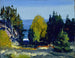 Het bosje van Monhegan - George Wesley Bellows — weergave van het kunstwerk