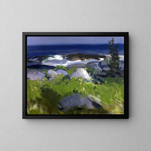 Rivage couvert de vignes, île Monhegan - George Wesley Bellows — ingelijst kunstwerk aan de muur