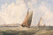 Boten in een sterke branding voor de kust - George William Crawford Chambers — weergave van het kunstwerk