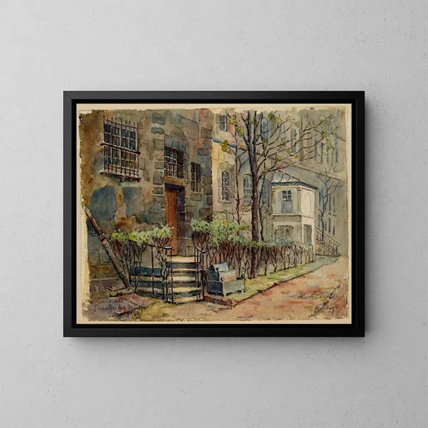 van het klooster van de karmelieten, trappenhuis van de martelaren, Vaugirardstraat - Georges-Henri Manesse — ingelijst kunstwerk aan de muur