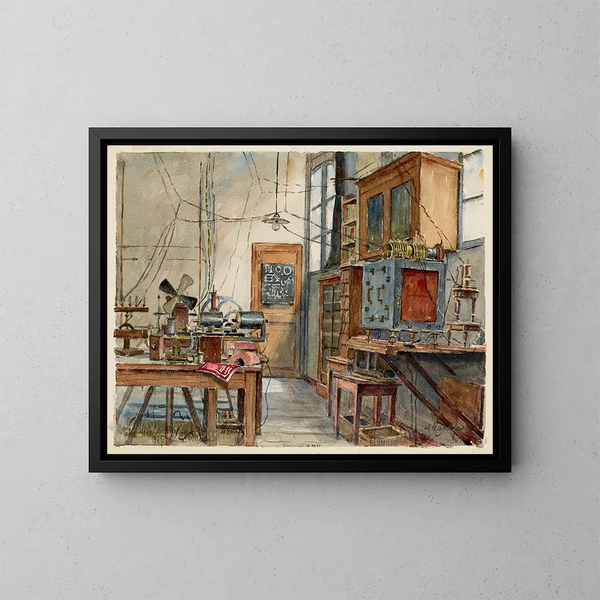 Laboratorium voor Natuurkunde van Branly hoek van de rue d'Assas en rue de Vaugirard - Georges-Henri Manesse — ingelijst kunstwerk aan de muur