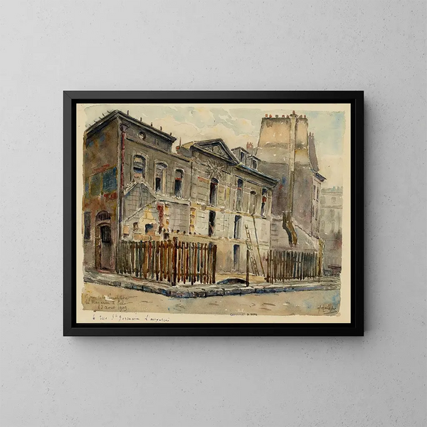 Premier jour de la démolition du magasin Sel, 6 rue Saint-Germain de l'Auxerrois - Georges-Henri Manesse — ingelijst kunstwerk aan de muur