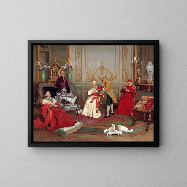 Een voorname bezoeker - Georges Croegaert — ingelijst kunstwerk aan de muur