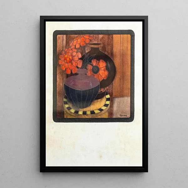 Georges Gaudion - Red zinnias vase.webp